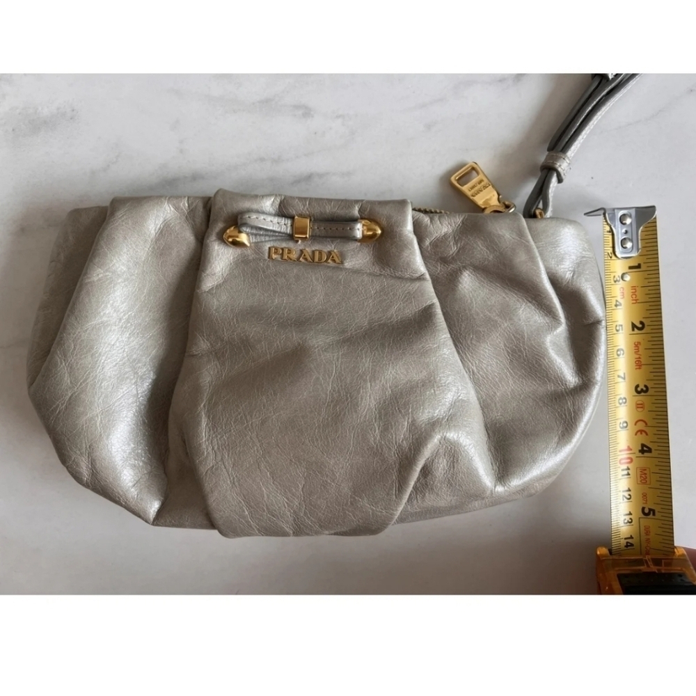 Authentic Prada Leather Wristlet Clutch